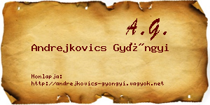 Andrejkovics Gyöngyi névjegykártya